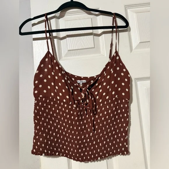 Reformation Brown and White Polka Dot Camisole - Picture 1 of 3
